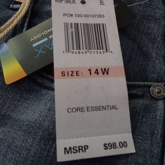 Democracy Girlfriend Jeans Women's Plus Size 14W Blue Denim Stretch "Ab" - Picture 9 of 11